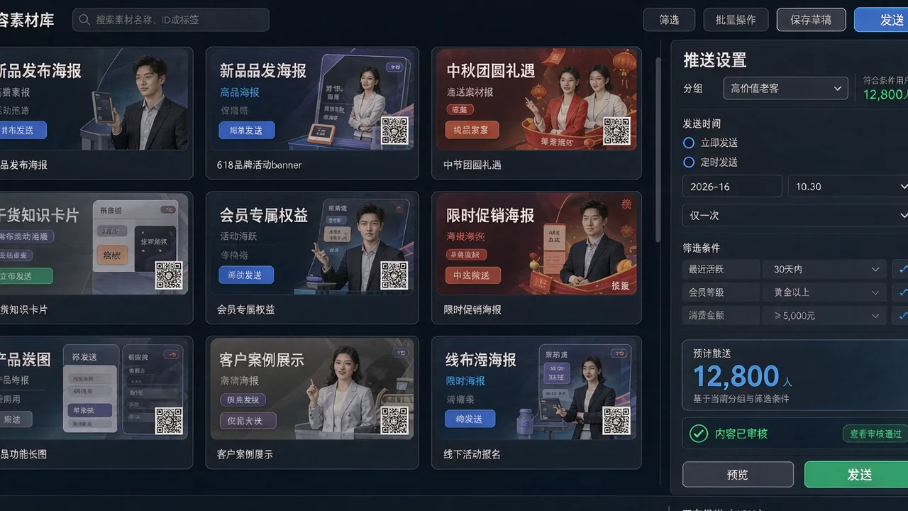 内容素材库与定向触达功能详解 配图